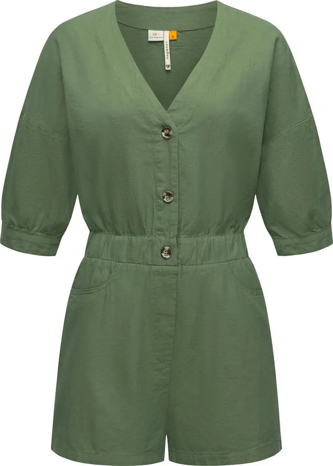 ragwear ragwear Jumpsuit Ipsie schicker, kurzer Damen Overall in Military-Look, Grün, – Produktbild 1 von 2