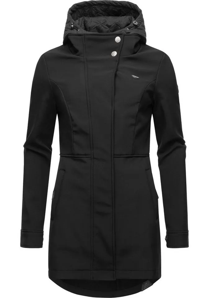 ragwear ragwear Softshellmantel Ybela sportliche, gefütterte Outdoorjacke mit Kapuze, Schwarz, – Produktbild 4 von 4