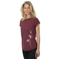 Life Tree Life-Tree Shirt aus Biobaumwolle Fairwear für Damen "Ginkgo" in Washed Red/ Washed White, Rot, – Produktbild 1 von 1
