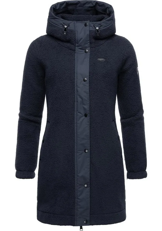 ragwear ragwear Outdoorjacke Cousy flauschige Übergangsjacke mit Teddyfell und Kapuze, Blau, – Produktbild 2 von 3