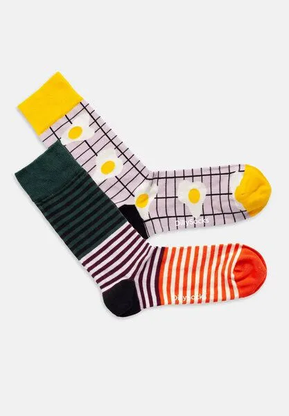 DillySocks DillySocks Socken „Breakfast Club“, Rosa, gelb, schwarz, weiß, dunkelgrün, lila, orange-rot, – Produktbild 3 von 4