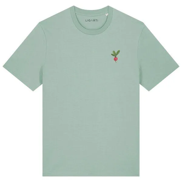 LIGARTI Besticktes T-Shirt – Radieschen – LIGARTI Tiermanufaktur, Mintgrün, – Produktbild 1 von 2
