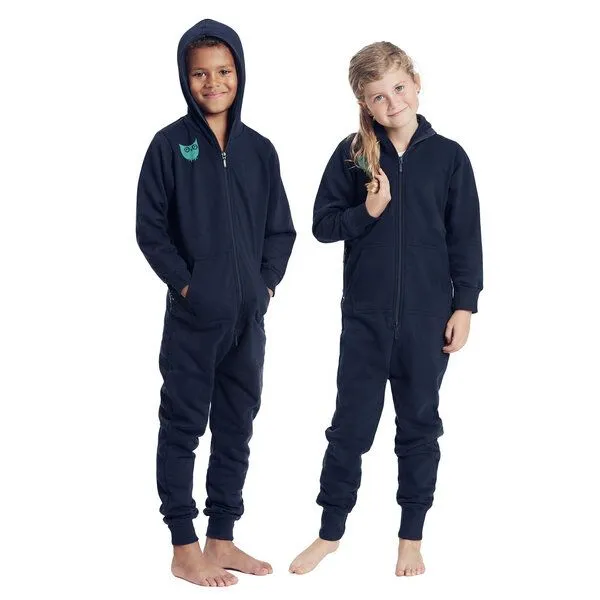 HANDGEDRUCKT HANDGEDRUCKT "Nighttimetree" KInder Jumpsuit, Navyblue, – Produktbild 1 von 3