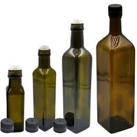 mikken mikken 2er Set Ölflaschen 100 ml - 1000 ml mit Ausgießer braune / grüne Glasflasche mit Dosierer Dosierflasche inkl. 2 Etiketten – Produktbild 1 von 1