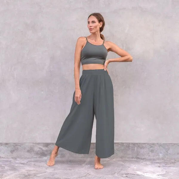 Jaya Jaya DIANA - lockere bis weite geschnittene Lounge Pants, für jede Figur geeignet, für Yoga, Leisure, Arbeit oder Evenings, Forest, – Produktbild 4 von 4