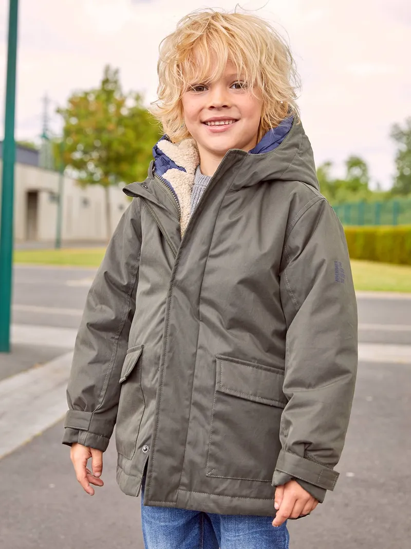 Vertbaudet Vertbaudet Jungen 3-in-1-Jacke mit Polyester, Khaki, – Produktbild 1 von 4