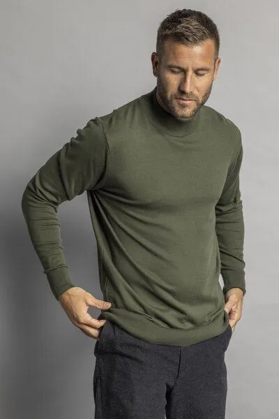 DIRTS dirts Mock Neck Pullover, Moss green, – Produktbild 3 von 4