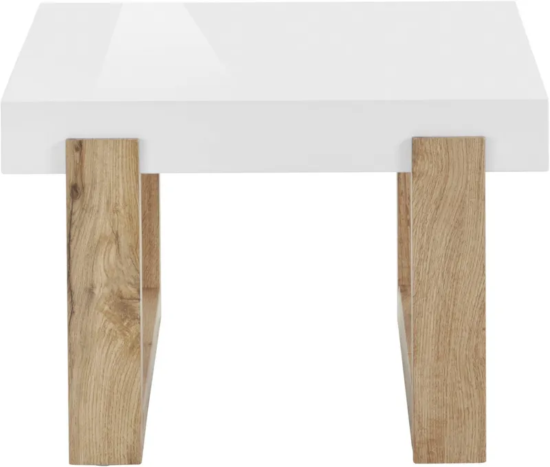 OTTO home Couchtisch Solid, hochglanzfarbener weißer Tischplatte, in zwei unterschiedlichen Größen, Weiß, – Produktbild 4 von 8