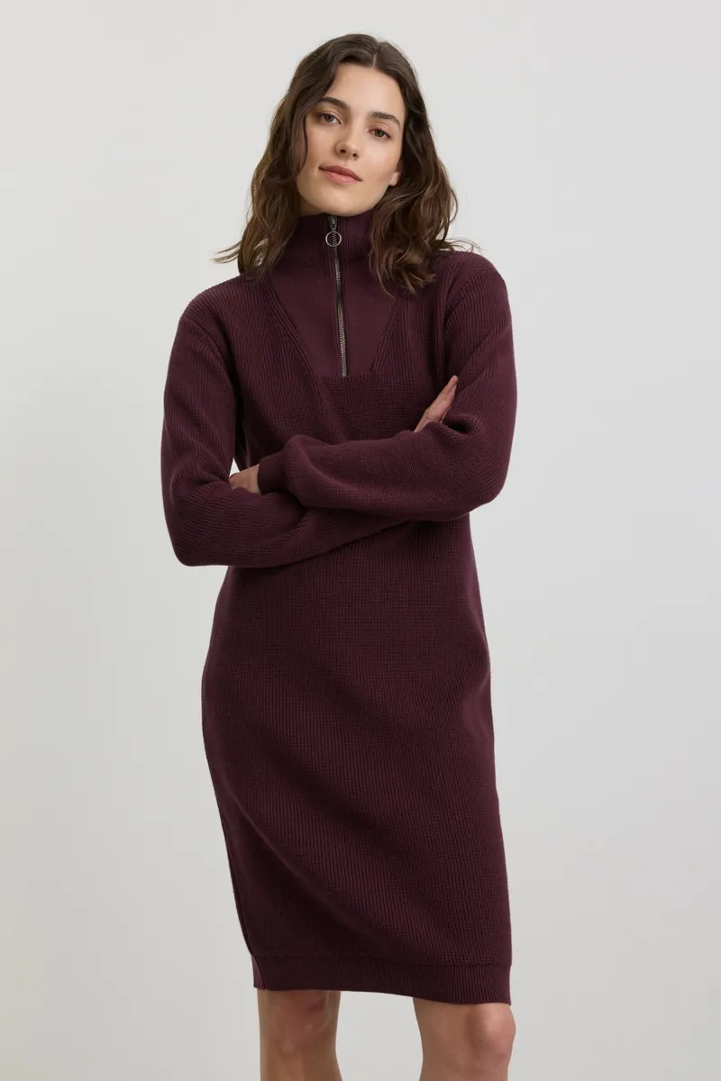 recolution Recolution Damen vegan Kleid Stellera Dark Plum Gestrickt, Dunkelviolett, – Produktbild 2 von 2