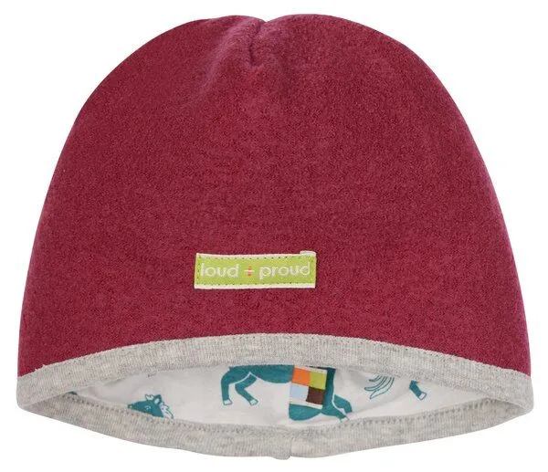 loud + proud loud + proud Babys & Kinder Mütze Wollwalk, GOTS-zertifiziert, Berry(pink), – Produktbild 3 von 3