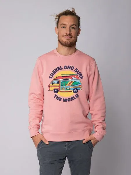 watapparel watapparel Sweatshirt Unisex Travel and surf, Canyon pink, – Produktbild 2 von 4