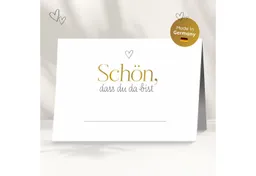 white & ivory Papierdekoration Platzkarte herz gold "schön, dass du da bist", 50 Stück, Tischkarten – Produktbild 1 von 1