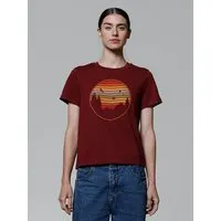 watapparel watapparel T-Shirt Frauen Sunset Berge & Tannen, Burgundy, – Produktbild 1 von 1