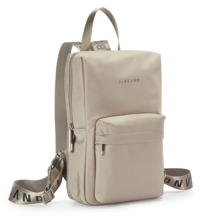 Elbsand Elbsand Rucksack City-Rucksack, Tasche, Freizeitrucksack, NEU mit bedruckten Schulterriemen VEGAN, Beige, – Produktbild 1 von 5