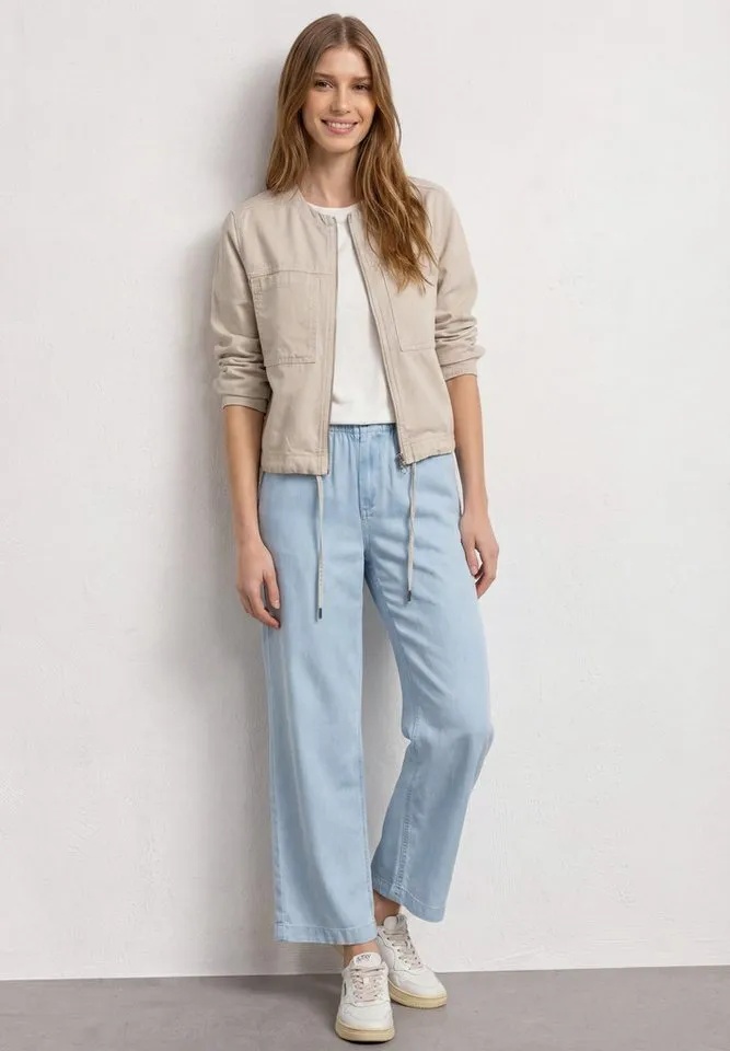 STREET ONE Blouson mit Rundhalsausschnitt, Beige, – Produktbild 3 von 5