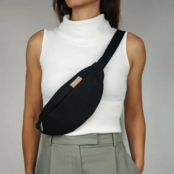 seasara seasara Bauchtasche Canvas aus Bio-Baumwolle/Hanf, Schwarz, – Produktbild 2 von 4