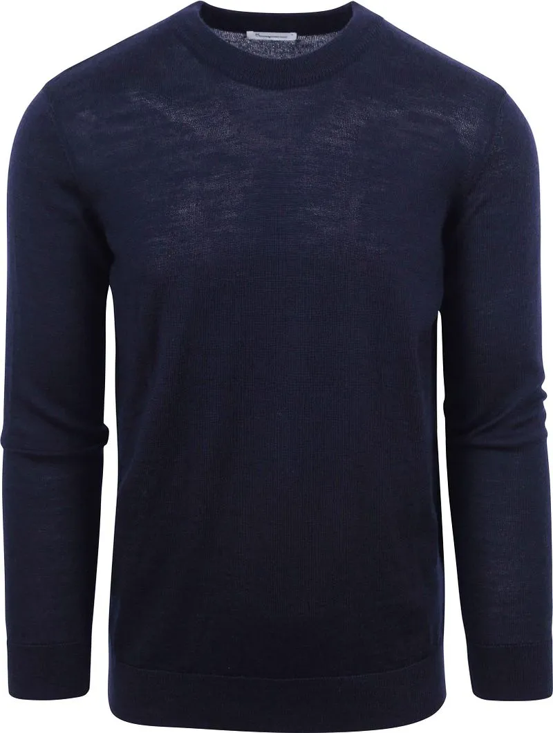 KnowledgeCotton Apparel Knowledge Cotton Apparel Wollpullover Navyblau - Größe M, Blau, – Produktbild 2 von 4