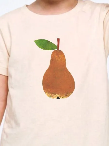 MelaDi MELAdi Kinder Baby-Shirt aus Biobaumwolle - Birne auf Natural Raw – Produktbild 3 von 4