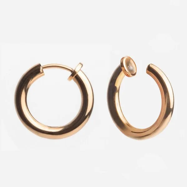 ALEXASCHA ALEXASCHA Roségold Clip Creolen mit Anhänger | Mix & Match, Kirschrot, – Produktbild 4 von 4