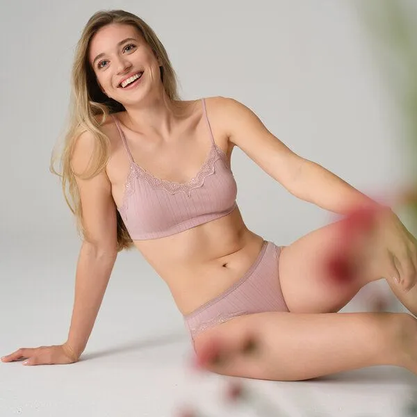 comazo|earth comazo|earth Fairtrade Bustier mit Nadelzug | GOTS zertifiziert, Mauve, – Produktbild 1 von 4