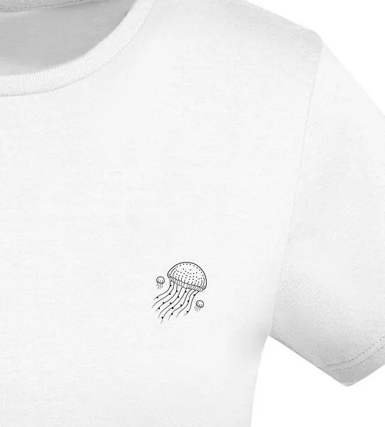 vis wear vis wear Qualle Familie - Damen Organic Shirt, Weiss, – Produktbild 2 von 4
