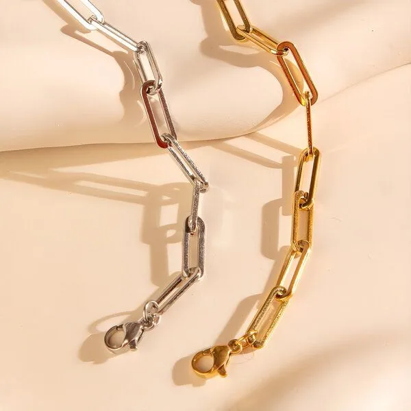 ELEKTROPULLI Ovale Gliederkette 4mm breit in 2 Längen von Elektropulli, Gold, – Produktbild 3 von 4