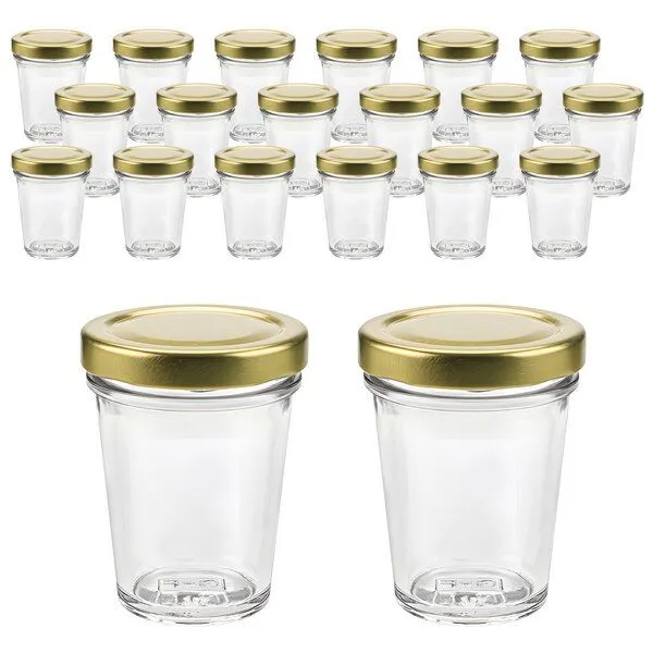 mikken mikken 20 kleine Dessertgläser 65ml – Einmachgläser mit Schraubdeckel, Gold, – Produktbild 1 von 3