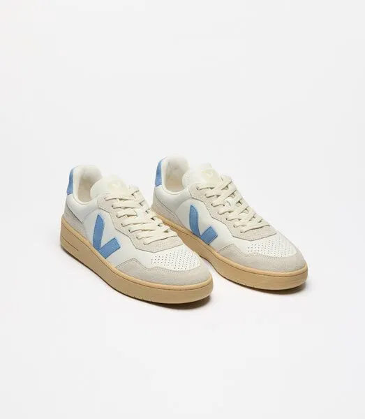 Veja Veja Damen-Sneaker V-90 OT Leather Extra White Aqua Natural – Produktbild 3 von 4