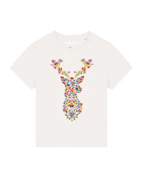 watapparel watapparel T-Shirt Frauen Floral Deer, Off white, – Produktbild 1 von 4