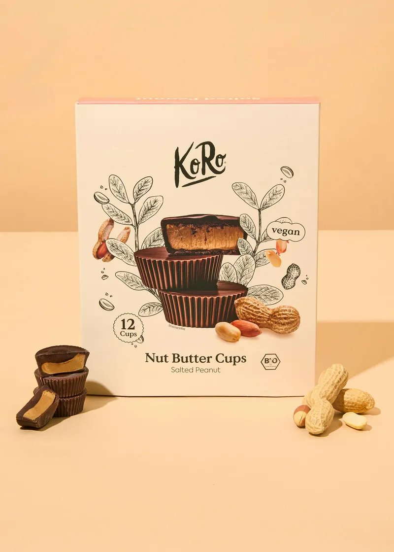 KoRo Geschenkbox Bio Nut Butter Cups Salted Peanut | 12 x 13 g – Produktbild 1 von 4