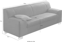 DOMO collection 3-Sitzer Amando zeitlos und modern, komfortabel, in vielen Bezugsvarianten, auch in Leder – Produktbild 1 von 1