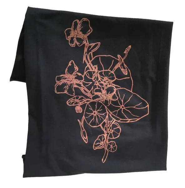 liebewicht liebewicht Multifunktions Loop Bio "Kapuzinerkresse", Schwarz/ druck kupfer, – Produktbild 2 von 3