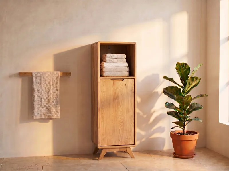 allnatura allnatura Badschrank "Miora" | mit 2 Schubladen | H115xB40xT35 cm – Produktbild 2 von 2