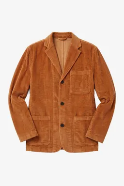 KnowledgeCotton Apparel KnowledgeCotton Apparel Herren vegan Blazer Aus Cord Mit Löwenmuster Braun – Produktbild 1 von 1