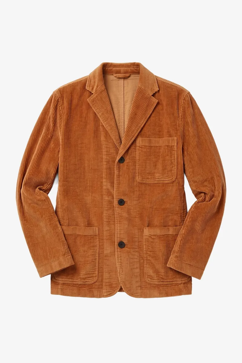 KnowledgeCotton Apparel KnowledgeCotton Apparel Herren vegan Blazer Aus Cord Mit Löwenmuster Braun, Braun, – Produktbild 1 von 2