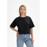 MELA Cropped T-Shirt Style DESNA | von MELA | Fairtrade & GOTS zertifiziert, Schwarz, – Produktbild 1 von 1