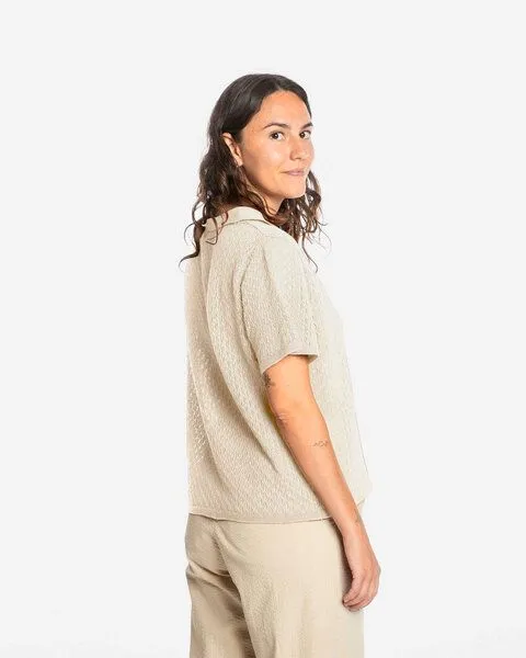 MATONA Matona Gestrickte Bluse | Pointelle Blouse | aus Bio-Baumwolle | GOTS-zertifiziert, Bone, – Produktbild 2 von 3
