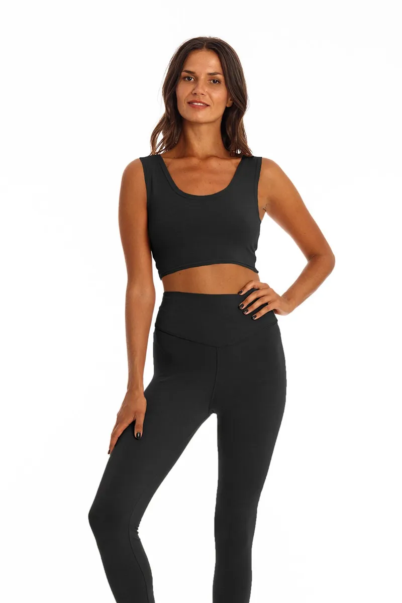 RAVENS VIEW IBIZA RAVENS VIEW IBIZA Damen vegan Yoga Top Schwarz, Schwarz, – Produktbild 1 von 1
