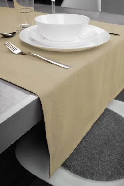 jilda-tex jilda-tex Tischläufer Renforce 100% Bio-Baumwolle Uni 50x160cm, Creme, – Produktbild 2 von 4