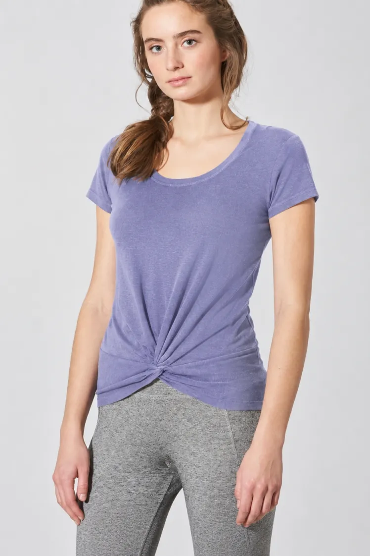 HempAge Hempage Damen vegan T-Shirt Mit Yoga Knoten Detail In Lavendel, Violett, – Produktbild 2 von 2