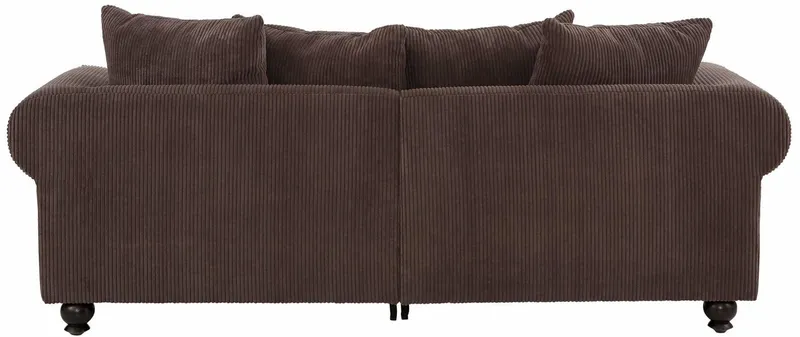 Home affaire Big-Sofa King Henry Mega Sofa, viel Platz, Breite 242cm, Federkern, in legerer Polsterung und vielen losen Kissen, Braun, – Produktbild 4 von 5