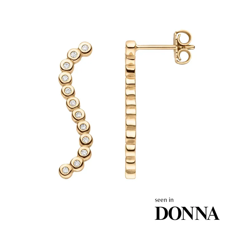 Maren Jewellery Wave Ohrring - 18K Gelbgold & Labordiamanten – Produktbild 1 von 1