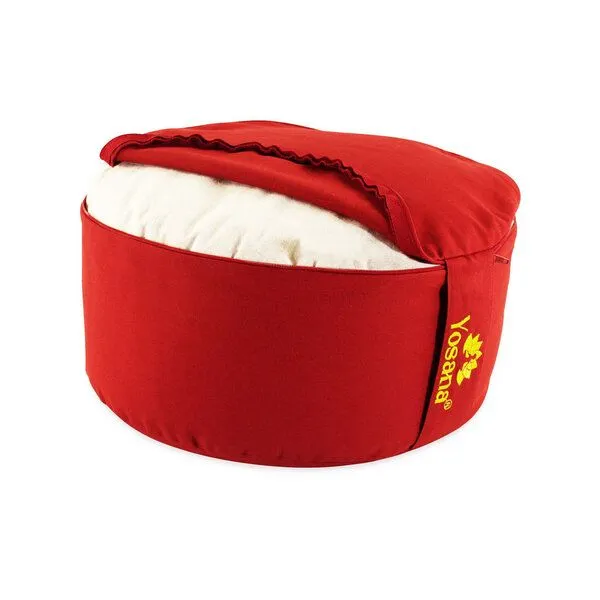 Yosana Yosana Yogakissen XL, 35cm rund, Meditationskissen mit Deutscher Bio-Dinkelspelzen Füllung, Burgunder rot, – Produktbild 4 von 4