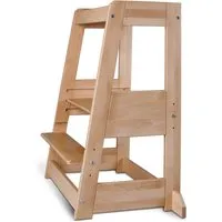 tiSsi Zwillings Lernturm Felix, mitwachsend, Buche massiv 54 x 91 x 45 cm, natur, Natur, – Produktbild 1 von 1