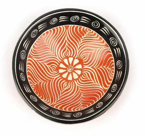 El Puente El Puente Schale "Sommer" | Fair Trade & Handmade aus Kenia, Weiß,schwarz,orange, – Produktbild 1 von 2