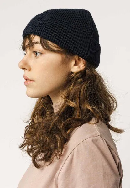 MELA MELA Kurze Rippstrick Mütze RAFI, Navy, – Produktbild 2 von 4