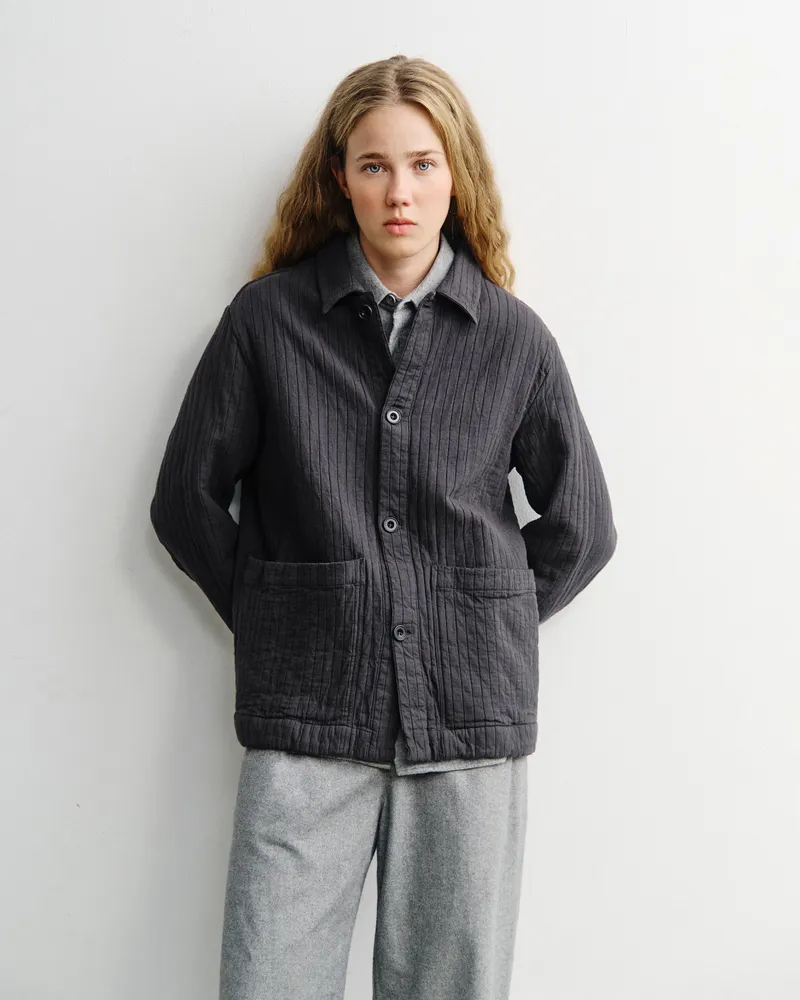 Rotholz Rotholz Damen vegan Arbeitsjacke, Gerippt Anthrazit, Grau, – Produktbild 1 von 2