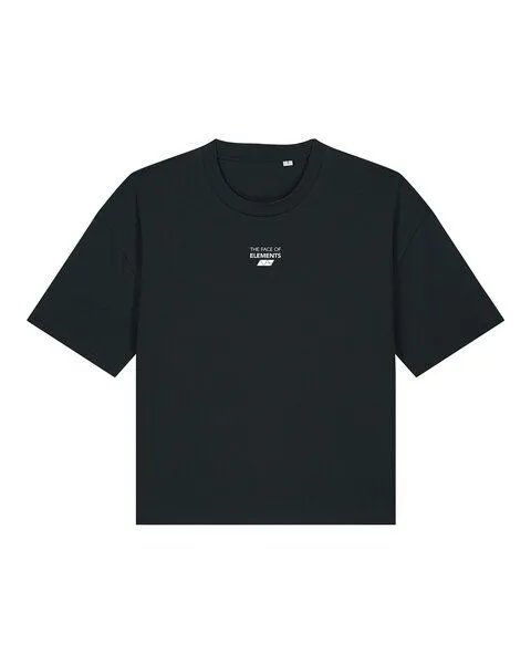 THE FACE OF ELEMENTS The Face of Elements Essential - Relaxed Boxy Fit T-Shirt aus 100% Bio-Baumwolle, Black (schwarz), – Produktbild 1 von 3