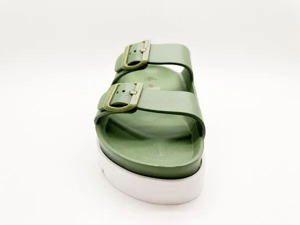 thies Vegane Ecofoam Plateau Sandale von thies ® aus recyceltem EVA, Khaki (kaki), – Produktbild 4 von 4