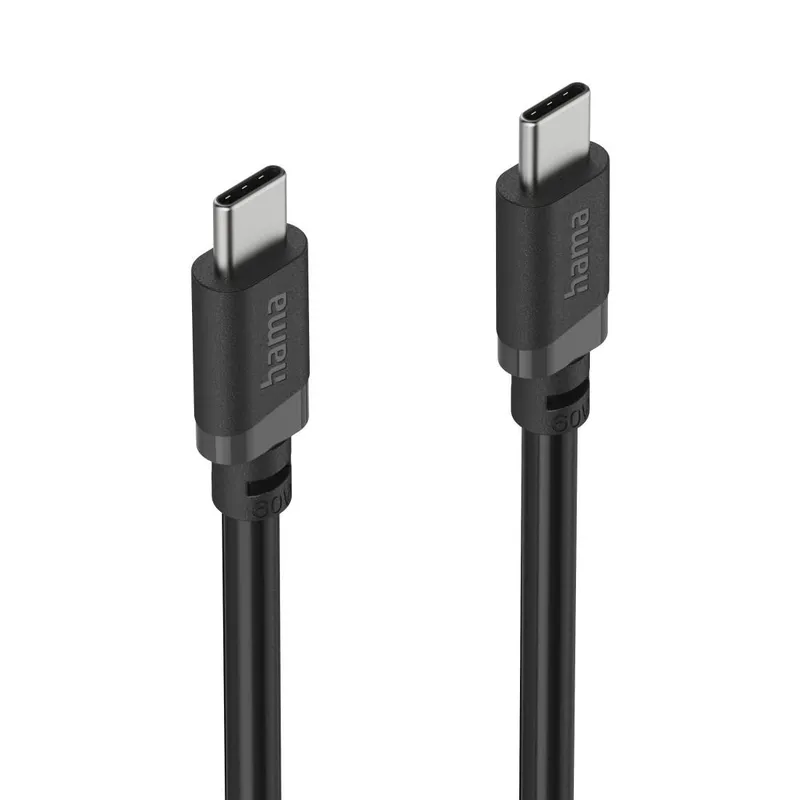 Hama Hama Ladekabel, USB-C - USB-C, 60 W, 3 m, Schwarz, – Produktbild 3 von 3